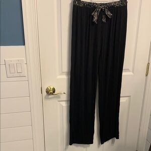 Jessica Simpson Black Lounge Pants with Ribbon Detail & Drawstring size M